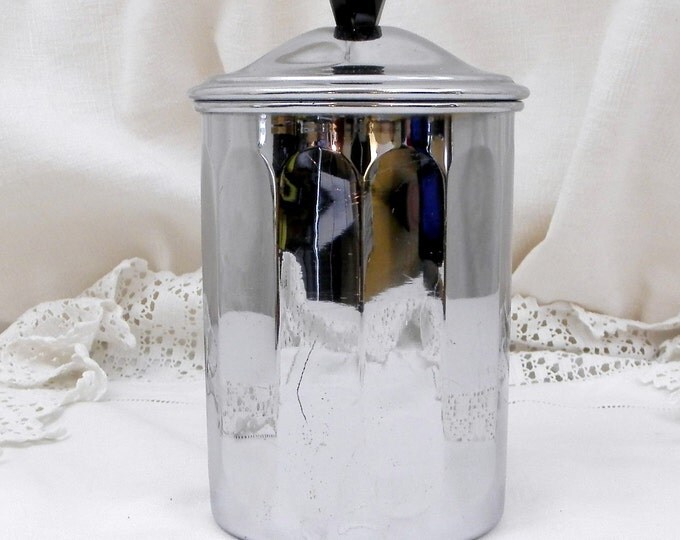 Vintage Mid Century French Chrome Plated Copper Canister Sugar Sucre, Country, Decor, Kitchenware, Vintage Home Decor, Retro, Kitchen, Pot Vintage Mid Century French Chrome Plated Copper Canister Sugar Sucre, Country, Decor, Kitchenware, Vintage Home Decor, Retro, Kitchen, Pot