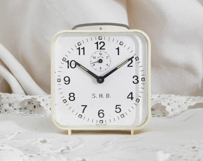 Working Vintage Mid Century Italian SHD Mechanical Alarm Clock Off White / European / Wind-up / Retro Interior / Hipster Home Office Bedroom Working Vintage Mid Century Italian SHD Mechanical Alarm Clock Off White / European / Wind-up / Retro Interior / Hipster Home Office Bedroom