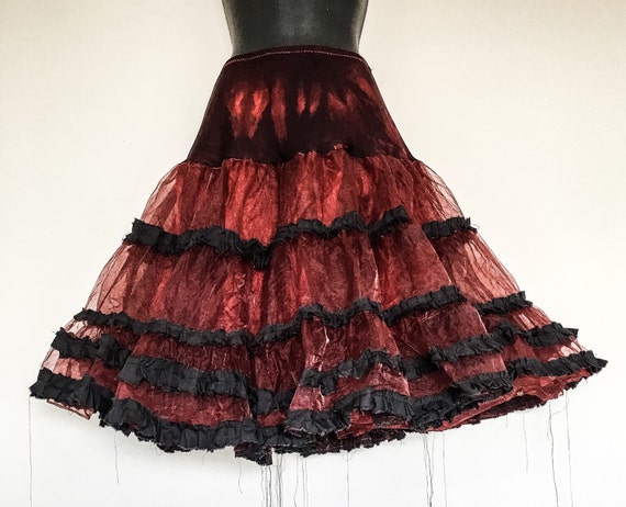 Rockabilly Gothic Tattered Handcrafted Vintage Tutu ~ Smsll - Medium AU 10 - 12 US 8 - 10 ~ Fairy Festival Gothic Mori Witch Boho by violentsplendour steampunk buy now online