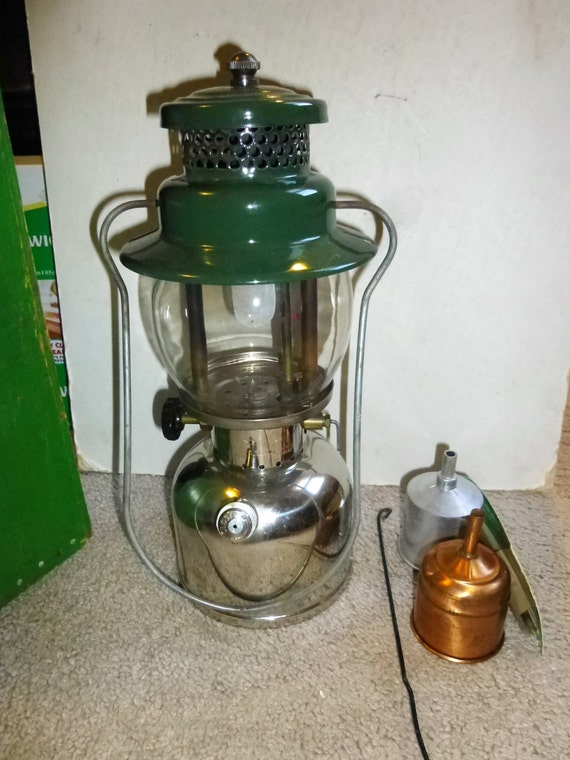 Chrome and glass Coleman Gas Camp Lantern in custom