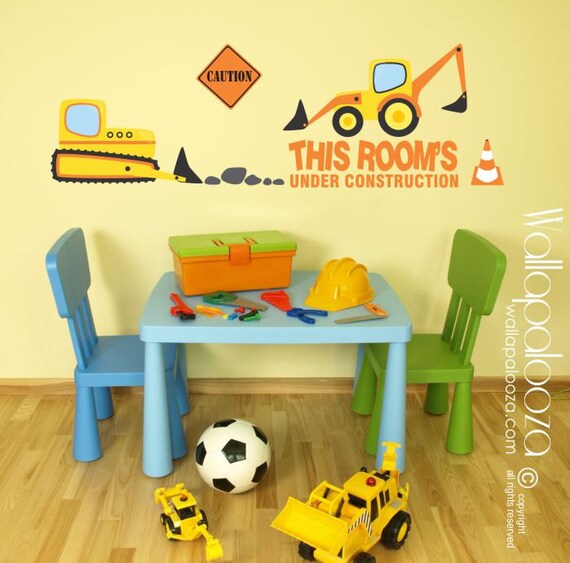Construction Wall Decal Construction Wall Art Trucks Wall