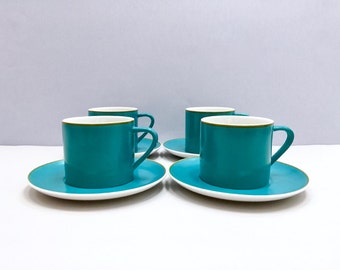 Schmid Kreglinger 'Kelco' Lagardo Tackett-designed cup/saucers, set of four