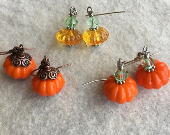 Acrylic Pumpkin Earrings set of 3