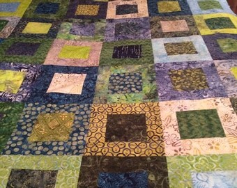 Reduced Ocean Reef Batik Quilt Top 50x74