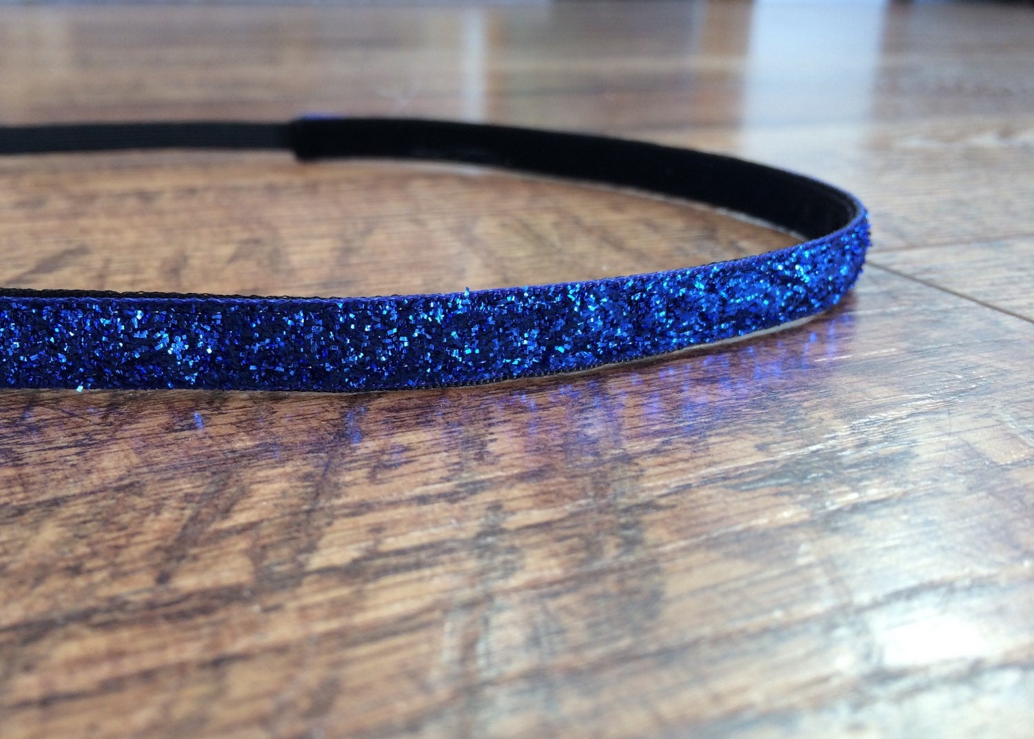 Blue sparkle headband. blue headband blue glitter headband