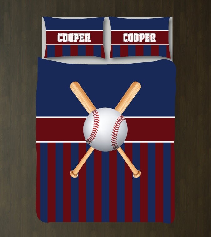 Baseball Bedding Set for Boys Custom Duvet Cover Shams