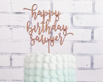 Happy Birthday Cake Topper, Custom Birthday Cake Topper, Custom Name Cake Topper, DIY Cake Topper