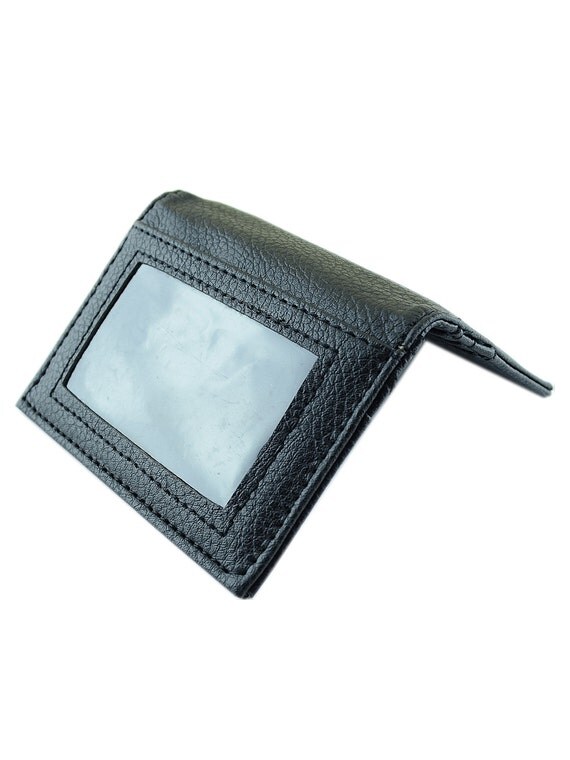 Men Leather ID Window Card Slim Wallet
