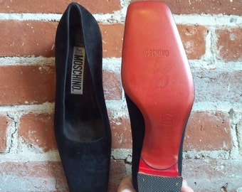 Red Bottoms Moschino Designer Shoes MOSCHINO Heels Made in Italy - Suede Red Bottoms New! Christian Louboutin Style