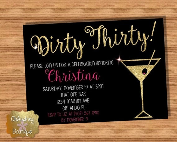 Dirty Thirty Birthday Invitations 6
