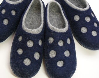Handmade felted slippers His and Her. Perfect gift for women and men. (two pairs)