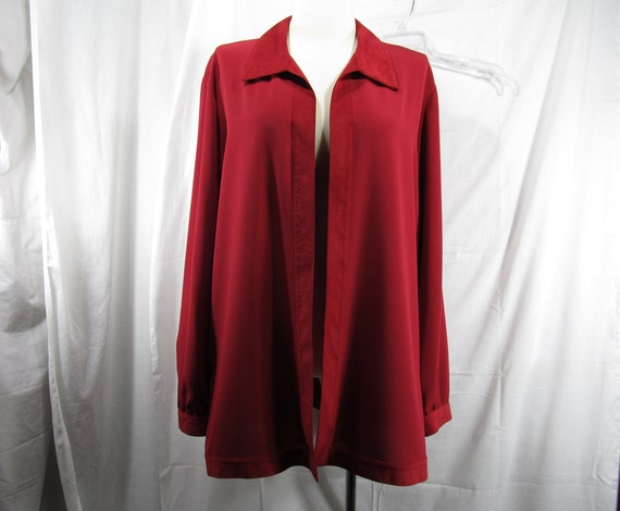 Draper & Damon's Womens Plus Size 20 Red Duster Blouse