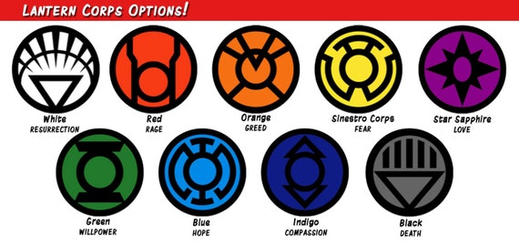 Car Decal Lantern Corps Green Sinestro Blue Lantern Apathy