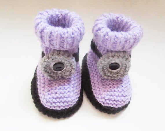 Knitting Pattern Minion Booties Baby Shoe Baby Shower Gift Baby Slippers Infa...