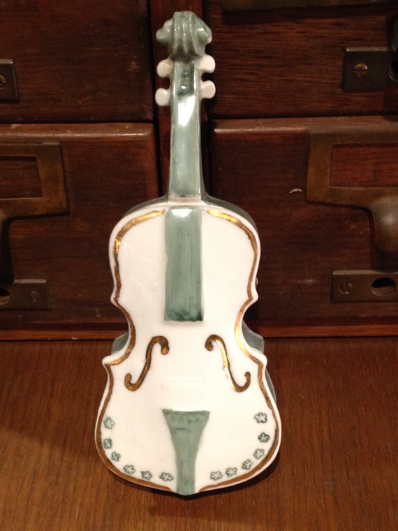 Rare Vintage Limoges Porcelain Violin Cello by AphroditesAntiques