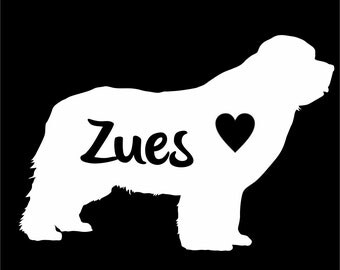 New Foundland Dog Vinyl Sticker Decal Car Personalized With Name