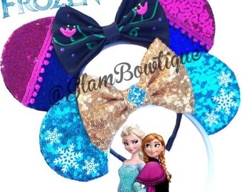 Frozen Mouse ears, mouse ears, hair clip, mickey ears, Minnie Mouse ears, hair clip, Elsa Ears, Anna mouse ears