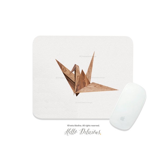 Mouse Pad Origami Mousepad Origami Wood Print Mouse Mat Wood