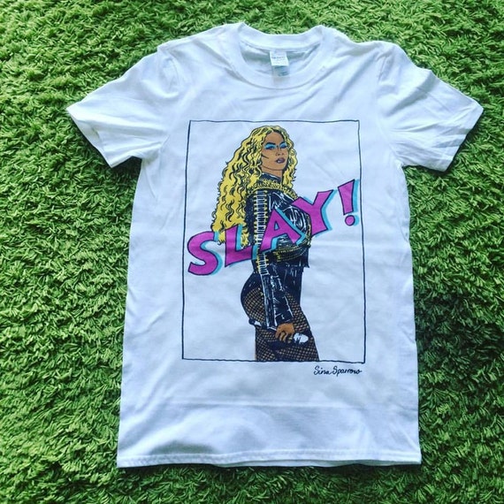 Beyonce Slay Small White T-shirt by ThatSparrowBoy on Etsy