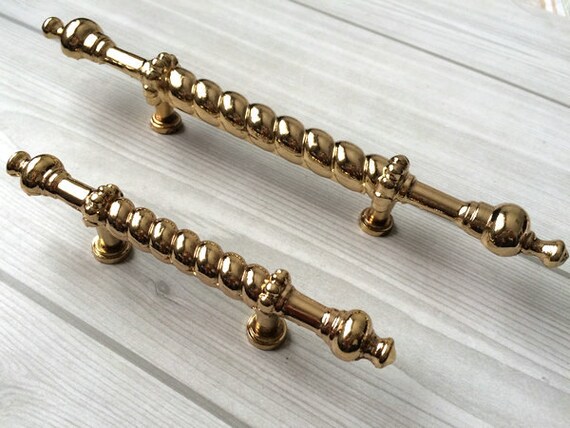 2.5 3.75 Gold Drawer Pull Kitchen Cabinet Door