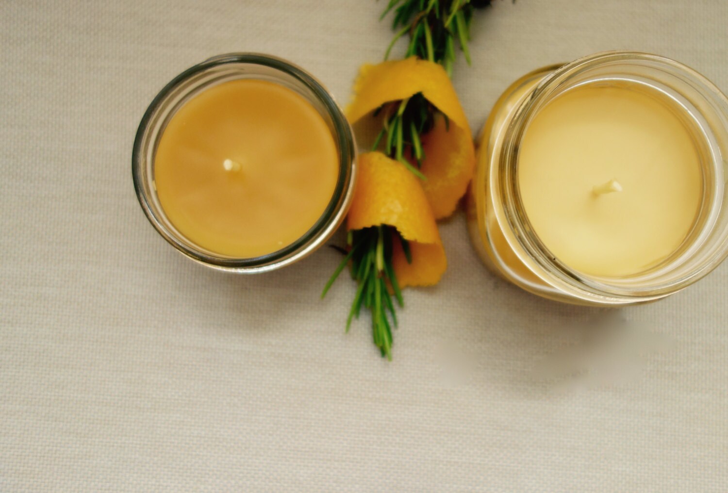 Rosemary & Bergamot Beeswax Candle Mason Jar by LoveBees on Etsy