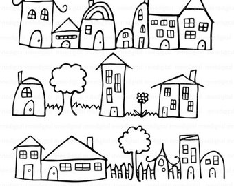 Neighborhood clipart | Etsy