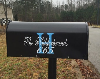 Custom monogram mailbox decal - 1 for each side