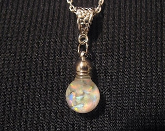Floating opal pendant, glass opal pendant, opal pendant, Coober Pedy opal pendant