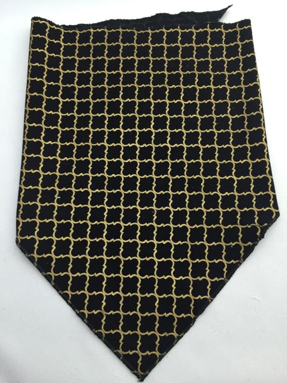 Gilded: Black and gold stash pocket bandana w/ shiny gold print