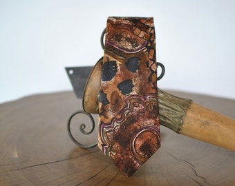 Vintage ADAMANT printed silk necktie , men's silk tie ....(021)