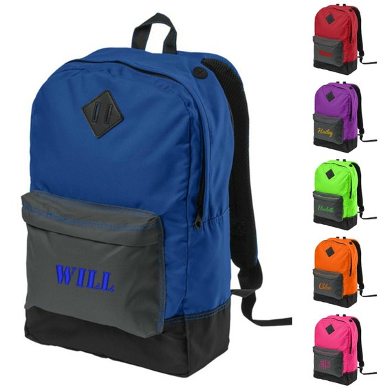 Personalized Kids Backpack Monogrammed Bookbag by GiftsHappenHere