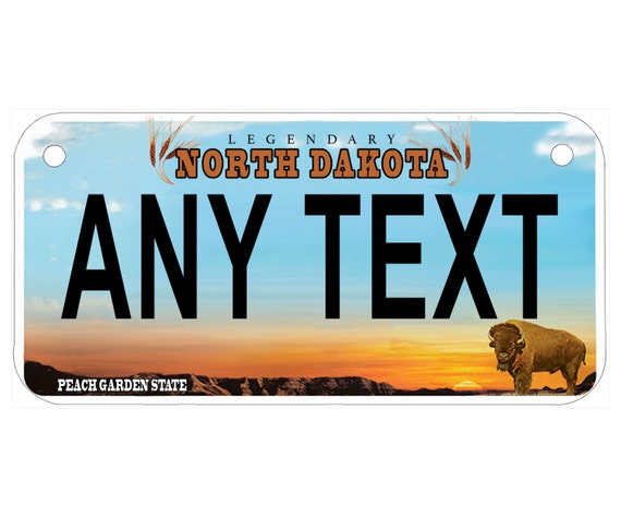 Custom Personalized State License Plate North Dakota 2016