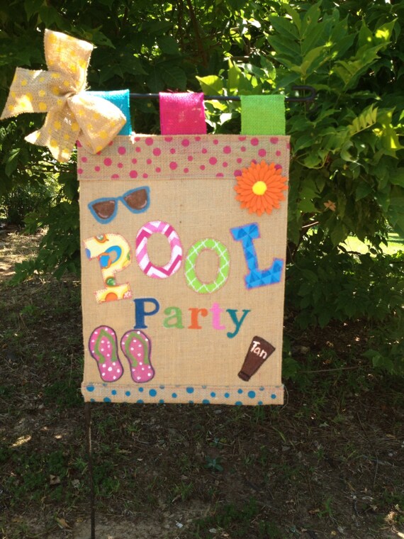Pool Party Garden Flag Summer Garden Flag Birthday Party