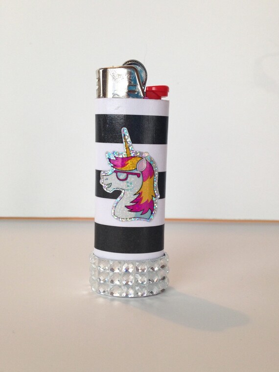 Unicorn head lighter with crystals bic BUY 3 LIGHTERS get a