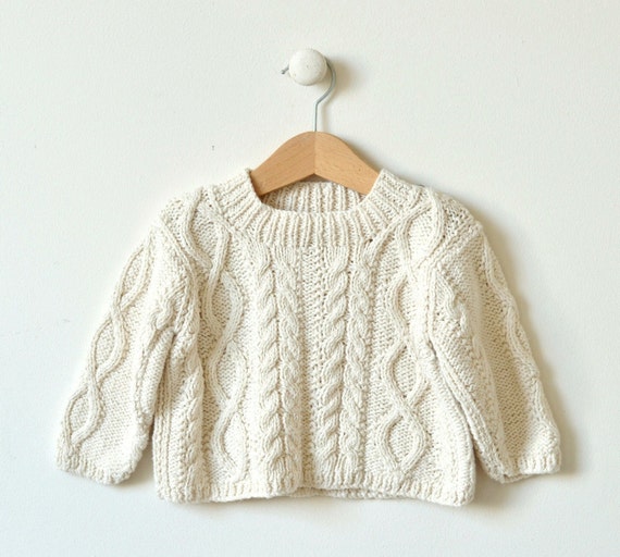 0-4m 4-8m baby sweater knitting pattern Diamond Cable Crew