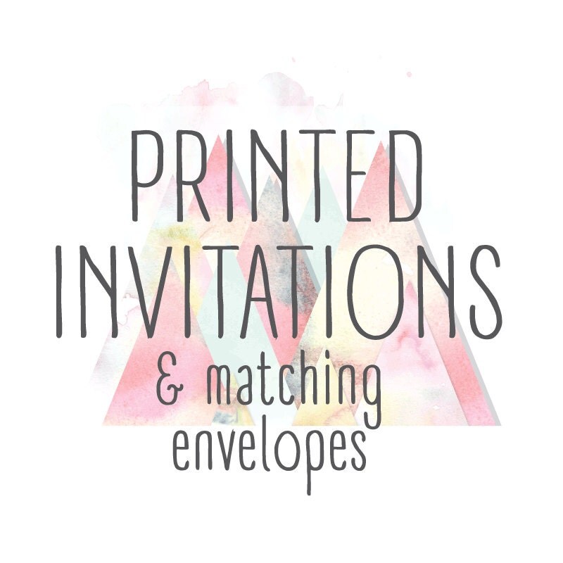 Printed Invitations With Matching Envelopes