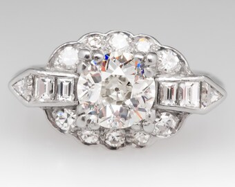 art deco engagement ring 1930s engagement ring antique 90 carat old european cut - Art Deco Wedding Rings art deco engagement ring 1930s engagement ring antique 90 carat old european cut - Art Deco Wedding Rings