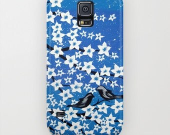 iphone case, phone case, phone cover, iphone 6 phone cover, blue phone case, cherry blossom phone case, 5s case, 4S cover, ipod cover