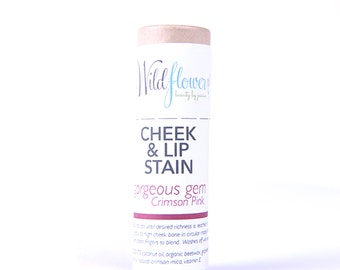 Cheek & Lip Stain / GORGEOUS GEM Crimson PINK / Natural Cosmetics