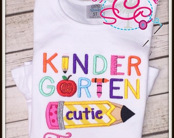 Personalized Kindergarten Cutie Shirt