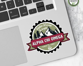 Alpha Chi Omega | Small Badge Decal | Sorority Big Little Reveal Gift | Official Licensed Product | AXO-BD