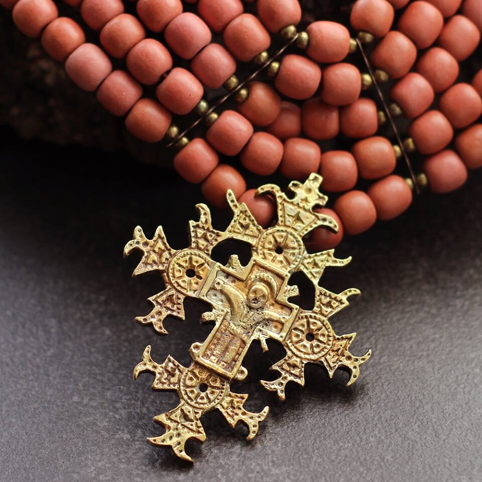 Ukrainian Cross Necklace Ukrainian necklace Beaded by Etnicas