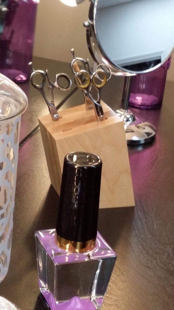 Hairstylist Wood Scissor Holder Hair Salon Decor JC Scissor