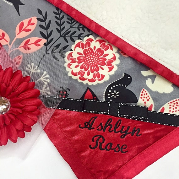 Personalized Baby Blanket Red Baby Blanket Newborn Blanket
