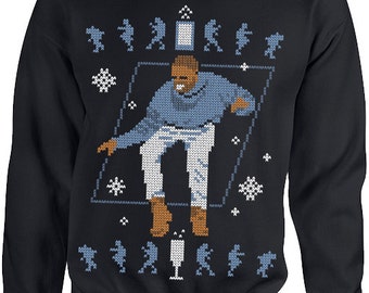 Hotline Bling Ugly Christmas Sweater - Drake Christmas Sweater - Crew Neck Black Sweatshirt - X-mas Tee - Funny Christmas Sweater Shirt