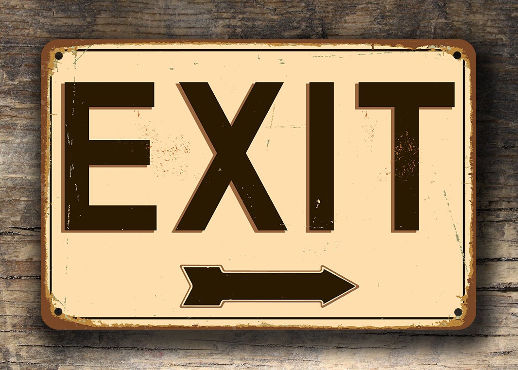 EXIT SIGN Exit Signs Vintage style Exit Sign Custom Signs