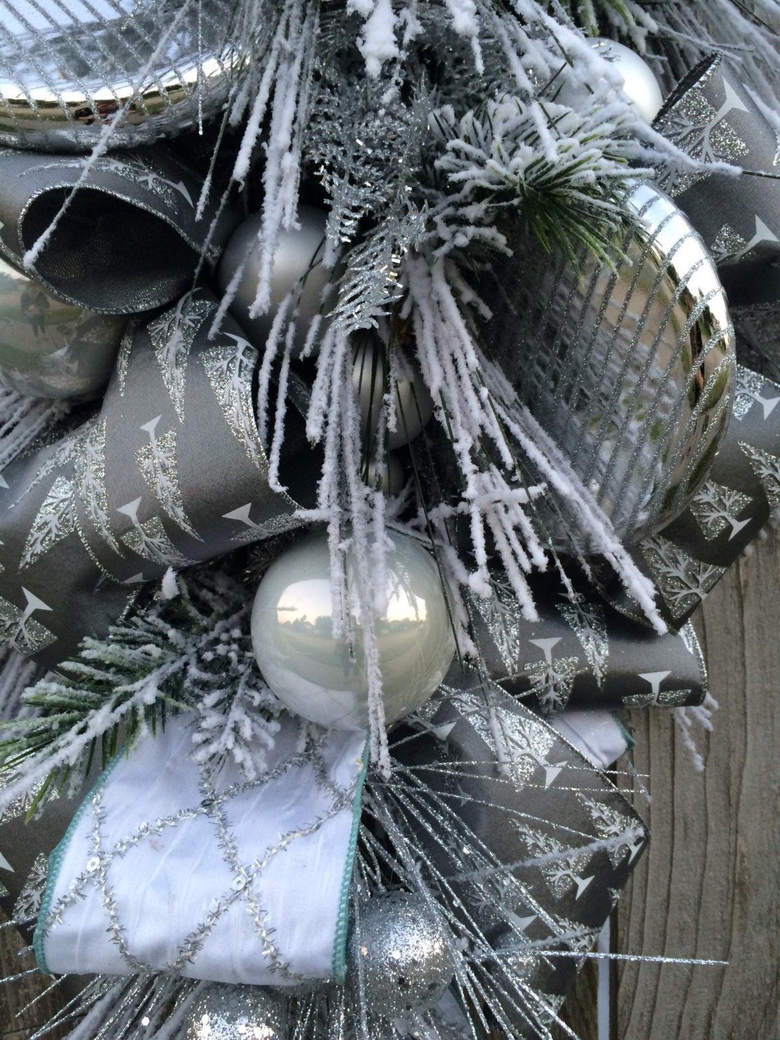 Stunning Silver Winter Swag Silver Christmas Christmas Swag