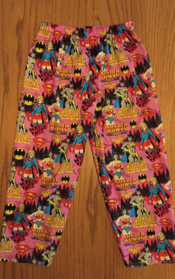 Supergirl pajama cotton pants / elastic waste / 6 mon to 14 child