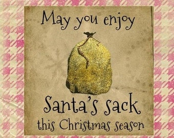 Funny Christmas card - Santa's sack