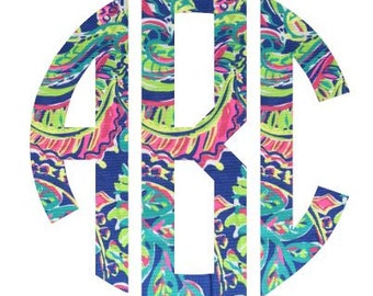 Lilly Monogram Decal, Toucan Play Decal, Monogram Bumper Sticker, Personalized Decal, Monogrammed Decal, Personalized Phone Case, Initials